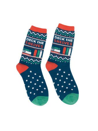 Deck The Shelves Cozy Socks - Large