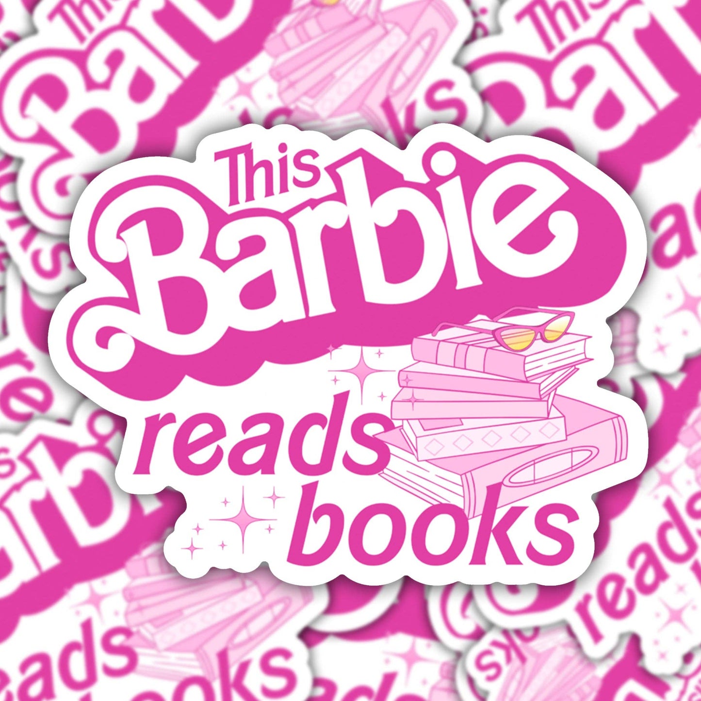 This Barbie Reads Books Vinyl Sticker