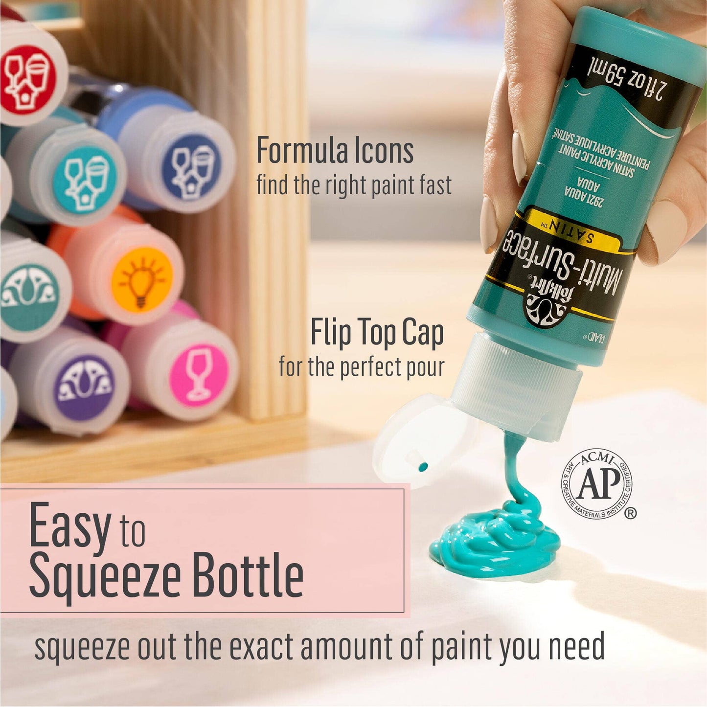 FolkArt MultiSurface Acrylic Paint Set Basics 10 Colors