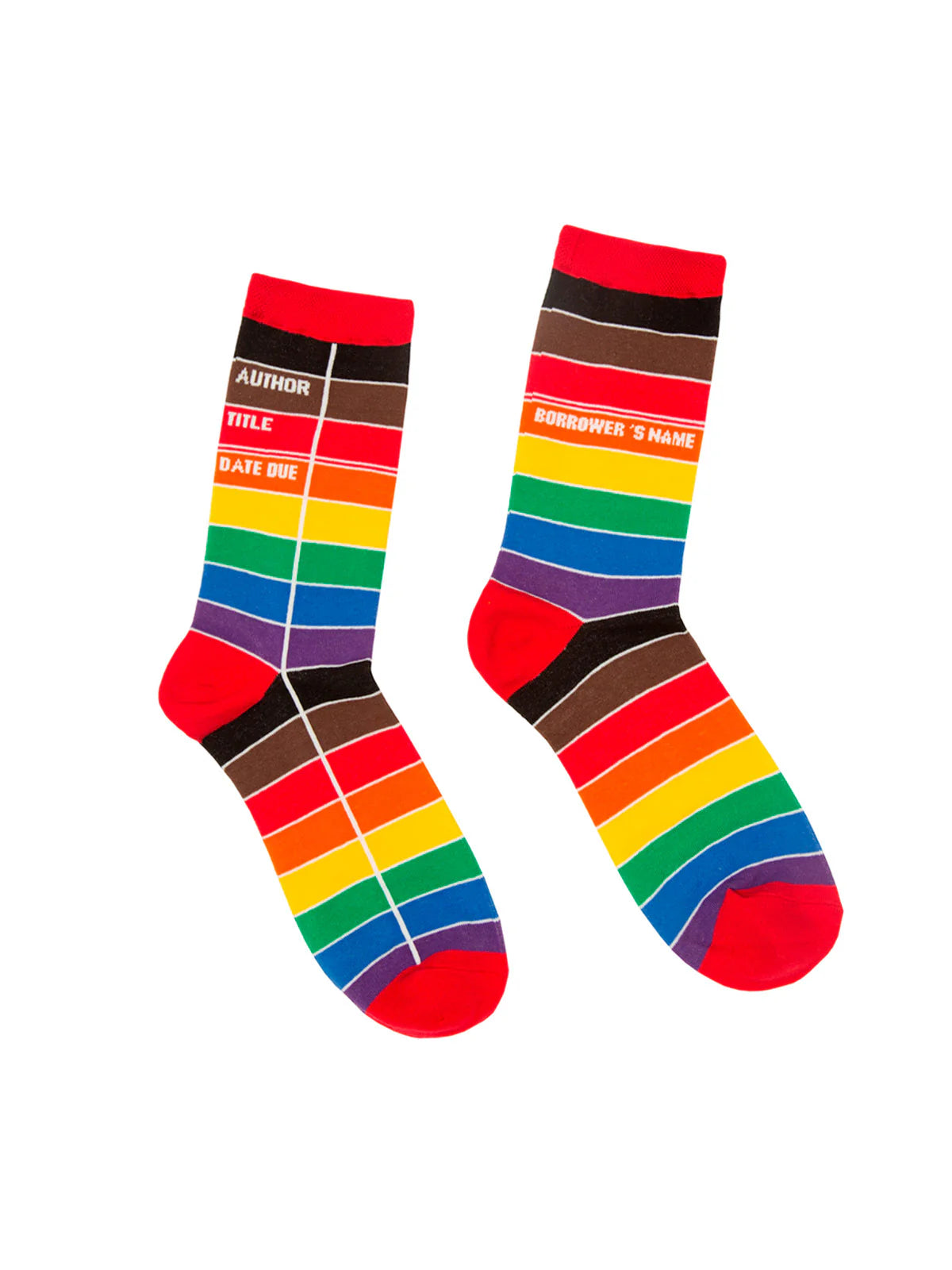 Library Card Socks - Pride/Rainbow