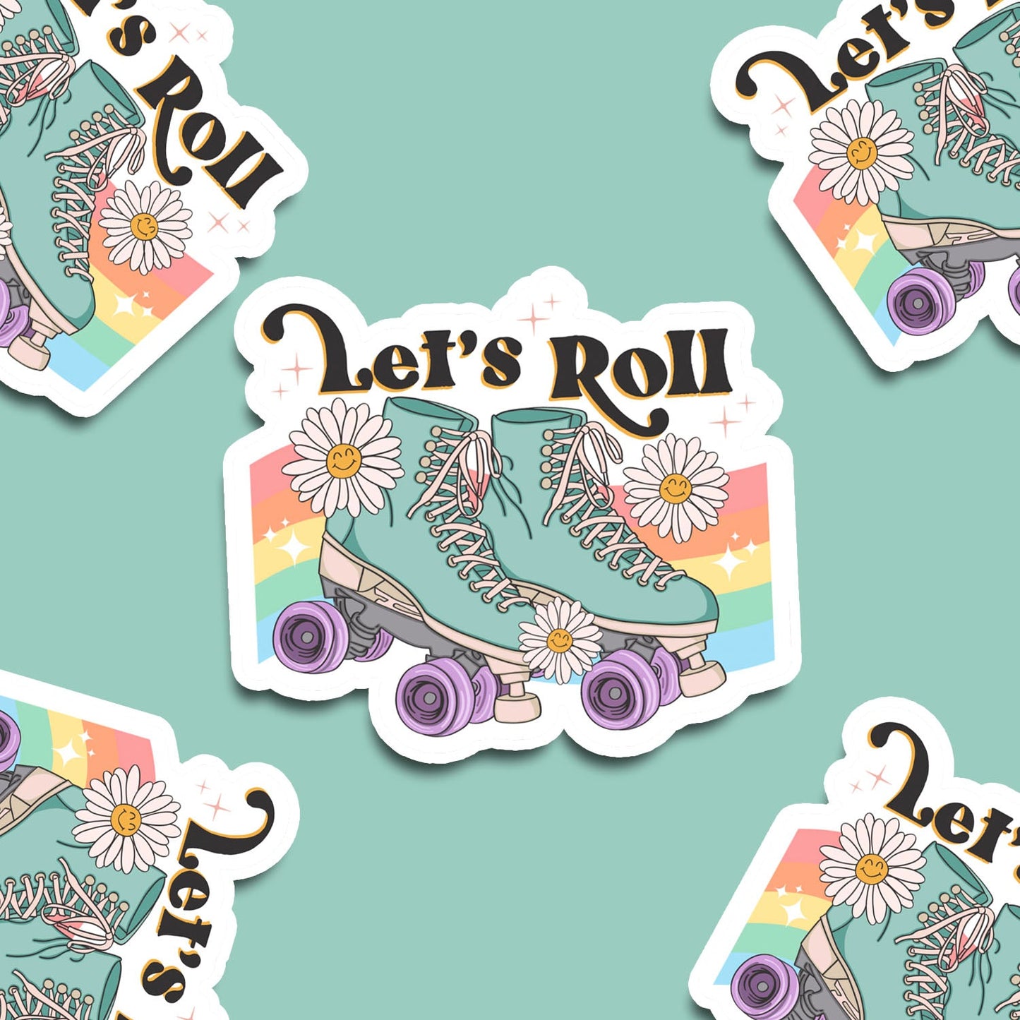 Let's Roll Skate Vinyl Sticker
