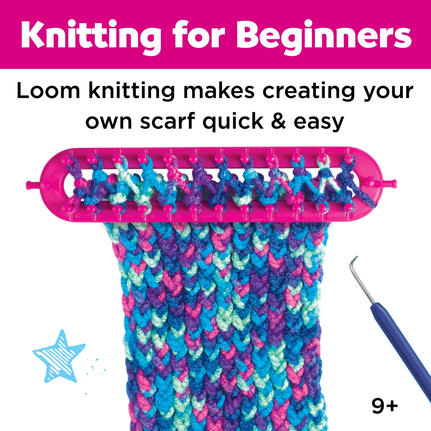 Quick Knit Button Scarf DIY Craft Kit for Kids