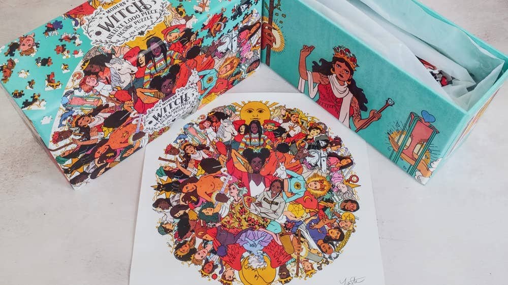 Modern Witch Deluxe 1,000 Piece Jigsaw Puzzle by Lisa Sterle