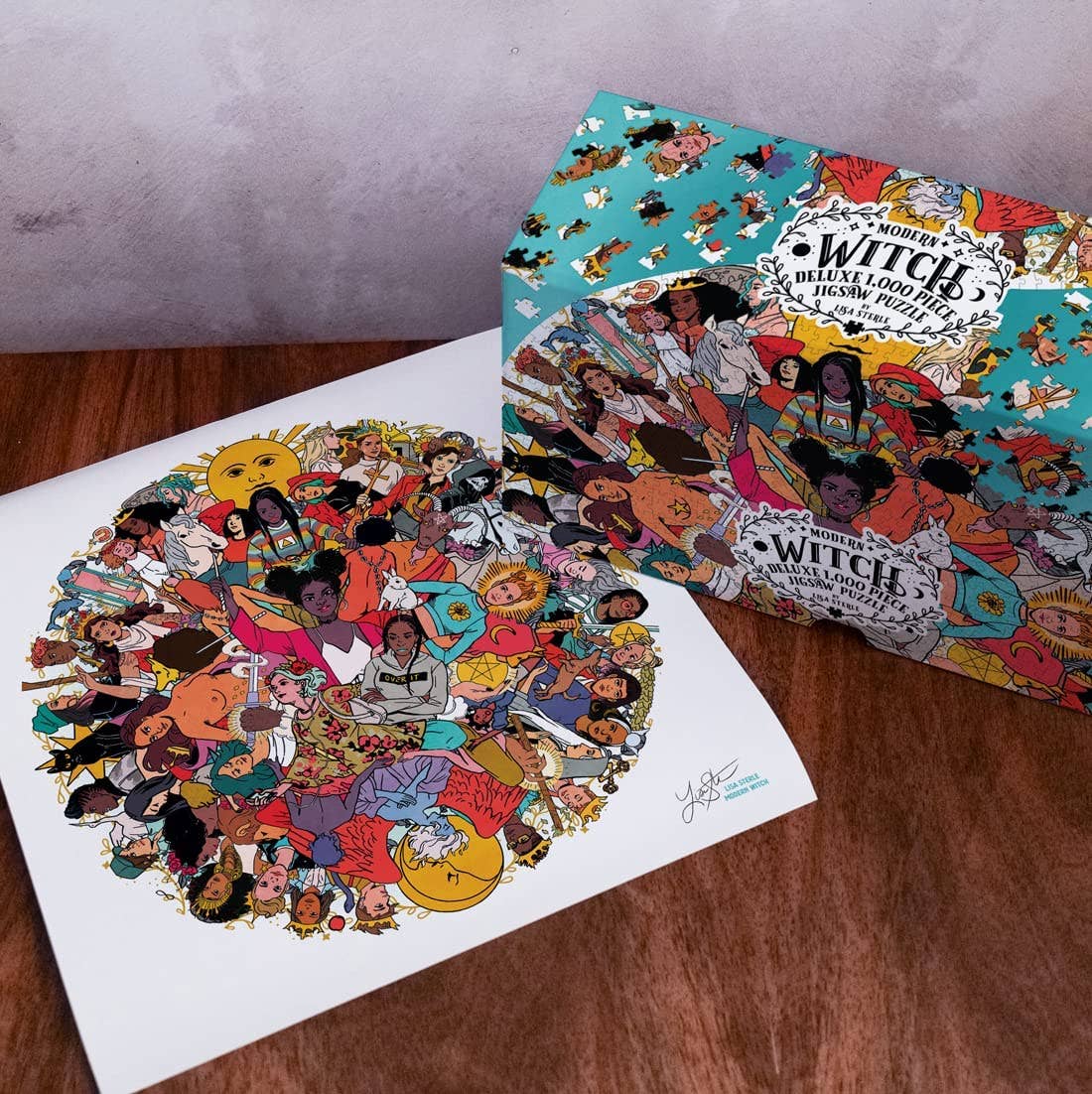 Modern Witch Deluxe 1,000 Piece Jigsaw Puzzle by Lisa Sterle