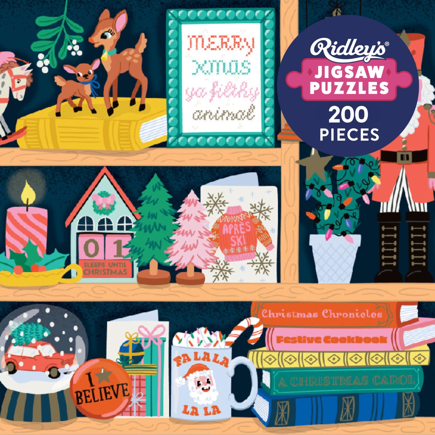 Festive Curiosities 200-Piece Christmas Puzzle
