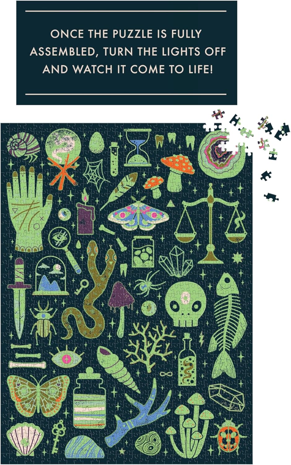 Occult and Curious – 1000 Piece Glow in The Dark