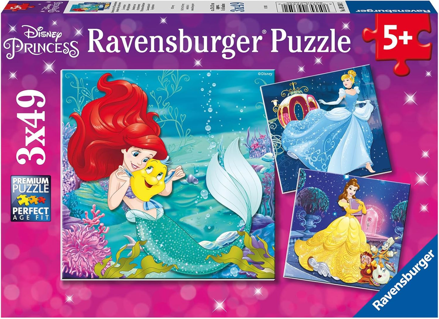 Disney Princesses Puzzle Set - 3 x 49-Piece Puzzle