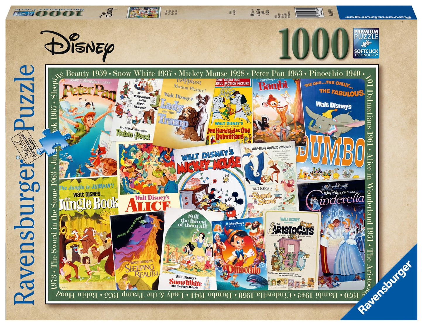 Disney Vintage Movie Poster 1000 Piece Puzzle