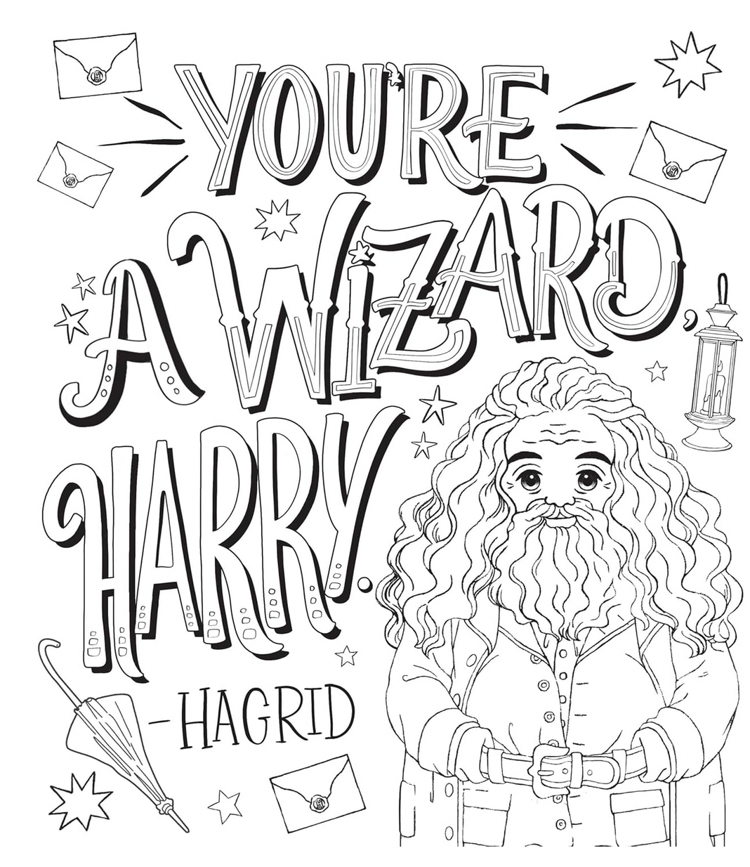 Magical Words Coloring Book: 24 Color & Frame Posters (Harry Potter)