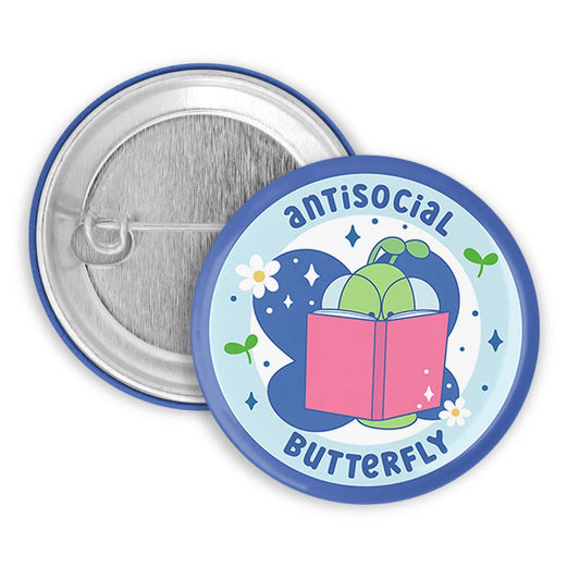 Antisocial Butterfly Pinback Button