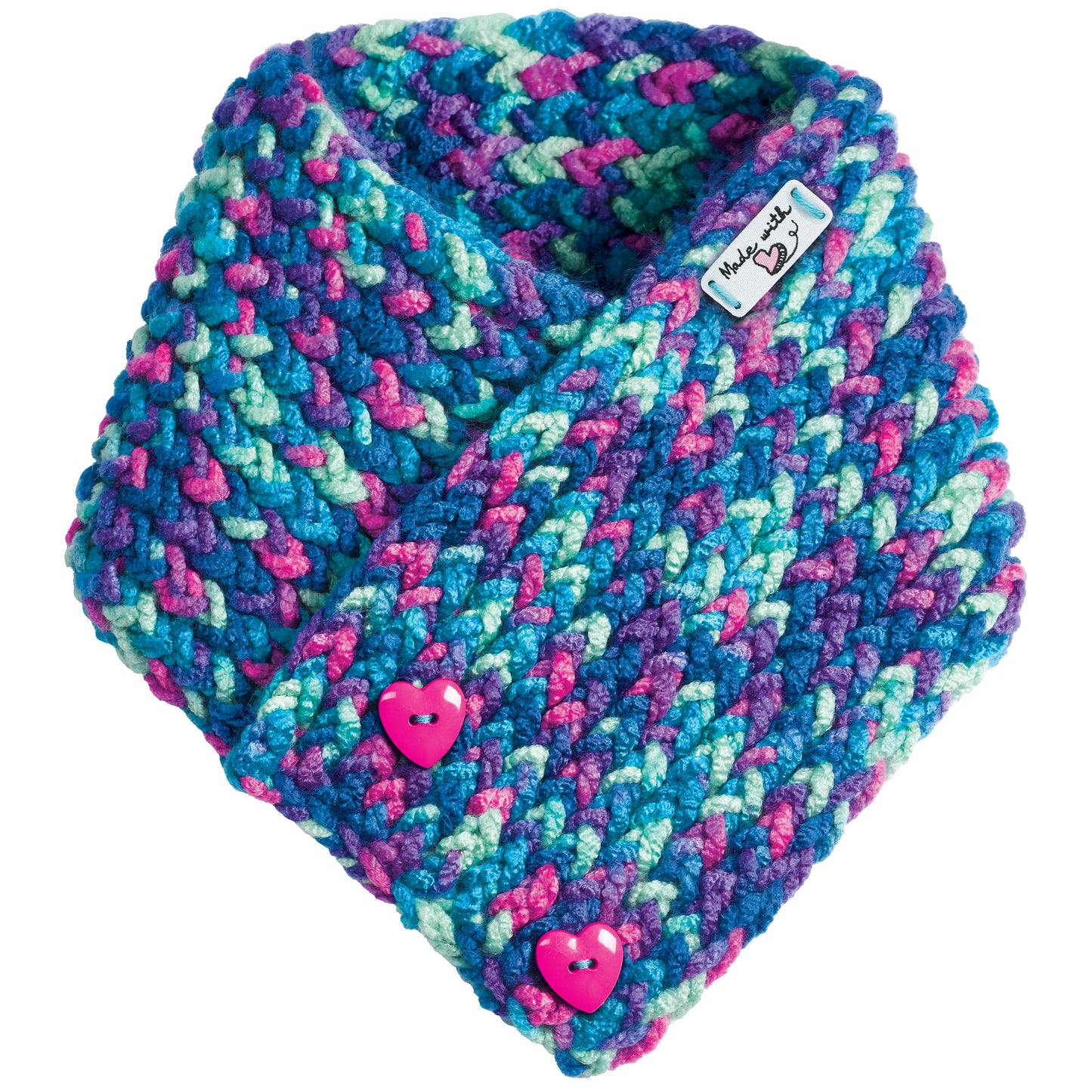 Quick Knit Button Scarf DIY Craft Kit for Kids