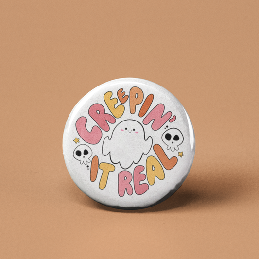 Creepin' it Real Ghost Pinback Button