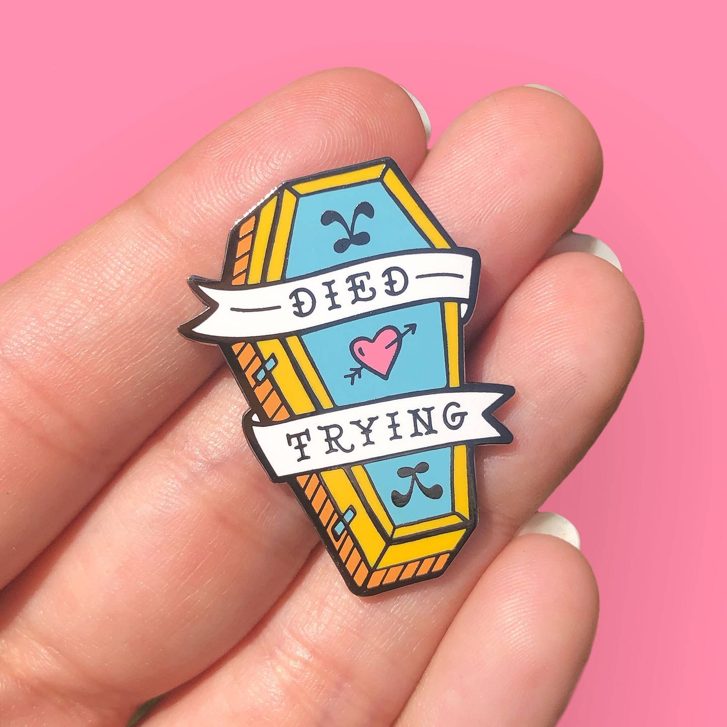Died Trying Pastel Goth Enamel Pin